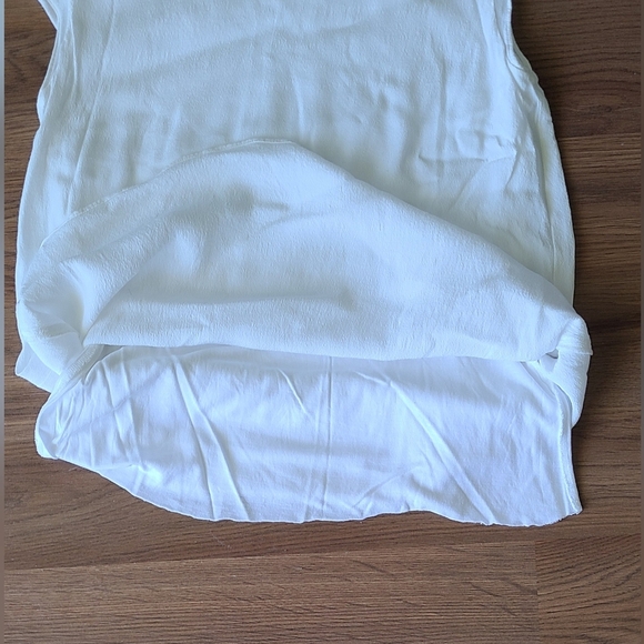 Sz XXS Aritzia Wilfred  Free Juliger white cap sleeve blouse lined rayon viscose - Picture 6 of 8